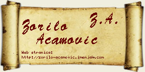 Zorilo Acamović vizit kartica